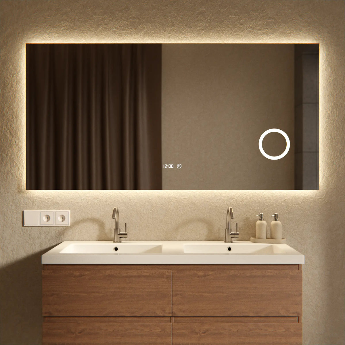 Badeværelsespejl - Rektangel - 160x80cm - Rammeløs