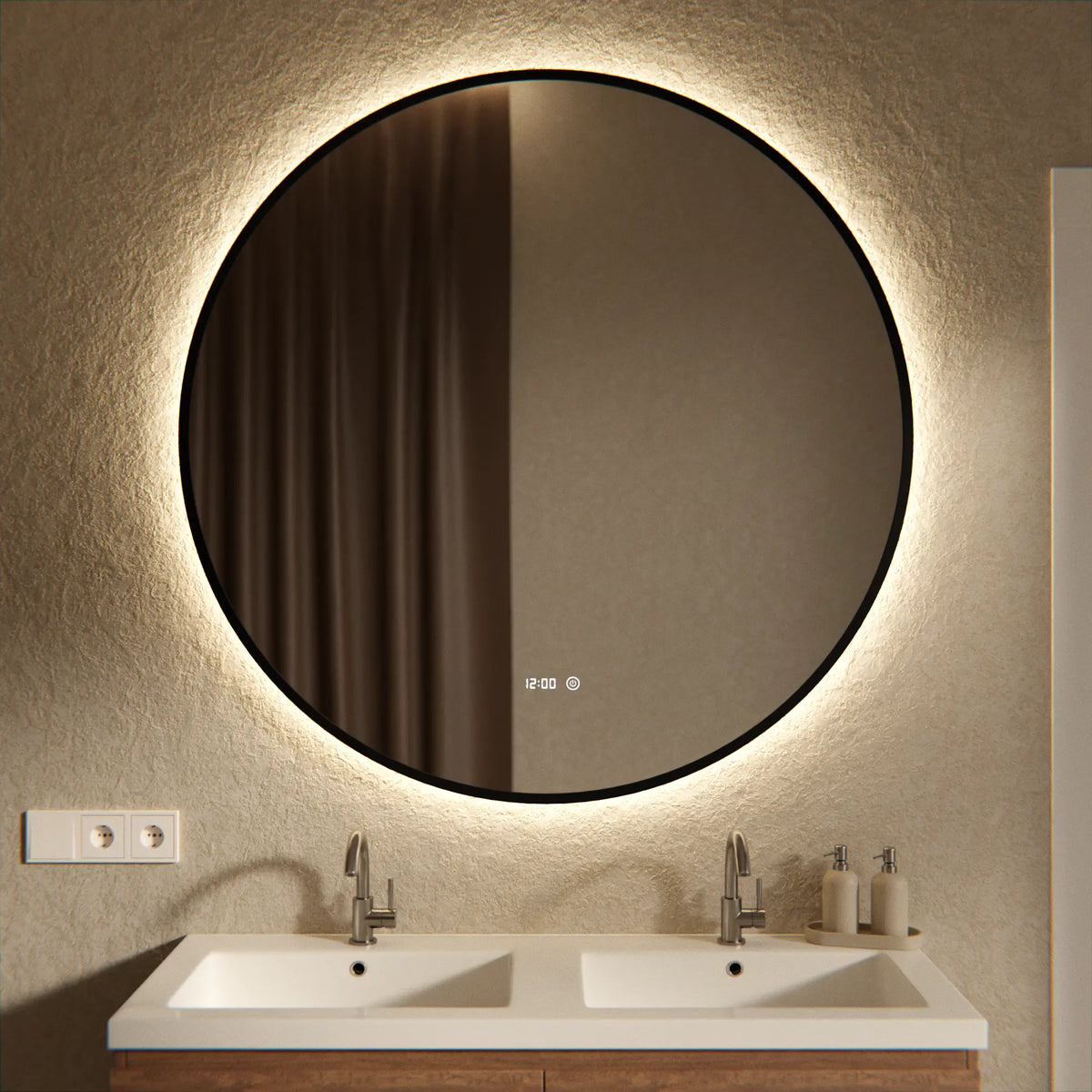 Badeværelsesspejl – 120 cm – Sort Ramme